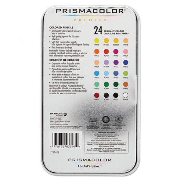 Premier Colored Pencil, 3 mm, 2B, Assorted Lead and Barrel Colors, 24/Pack
