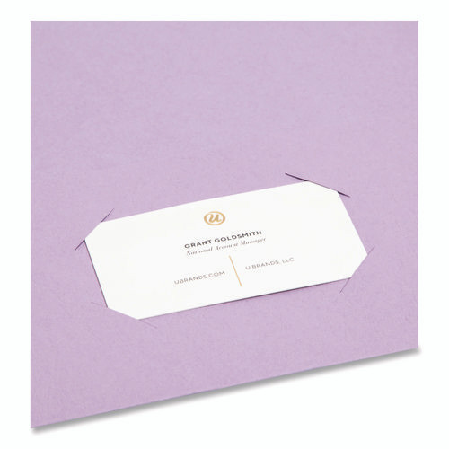 Two-Pocket Folder, Textured Paper, 100-Sheet Capacity, 11 x 8.5, Lavender, 25/Box
