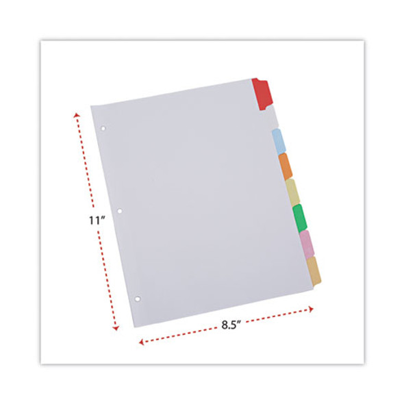 Deluxe Write-On/Erasable Tab Index, 8-Tab, 11 x 8.5, White, Assorted Tabs, 1 Set
