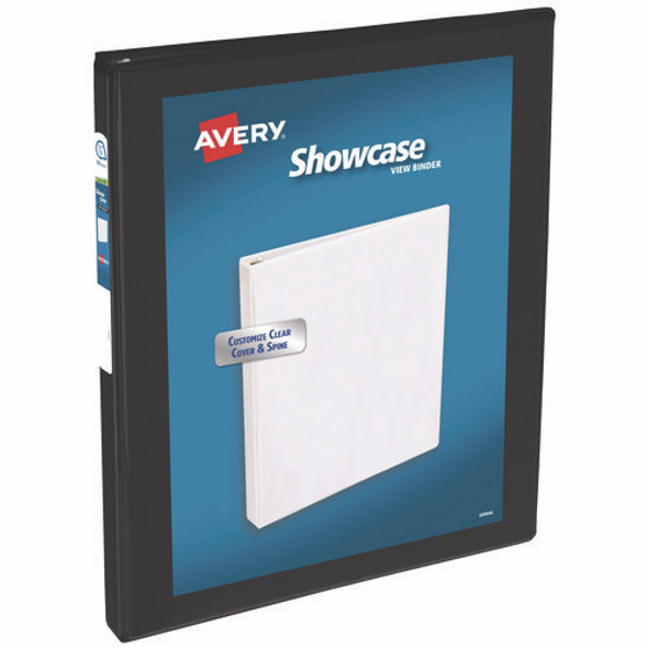 Showcase Economy View Binders with Slant Rings, 3 Rings, 0.5" Capacity, 11 x 8.5, Black