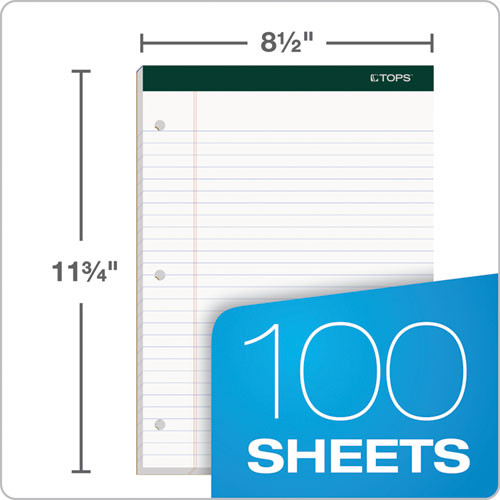 Double Docket Ruled Pads, Wide/Legal Rule, 100 White 8.5 x 11.75 Sheets, 6/Pack