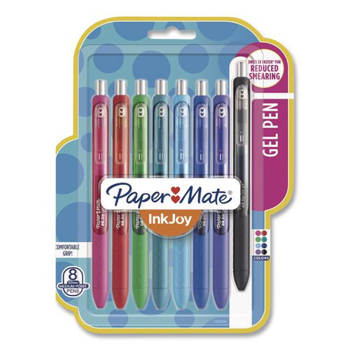 InkJoy Gel Pen, Retractable, Medium 0.7 mm, Assorted Ink and Barrel Colors, 8/Pack