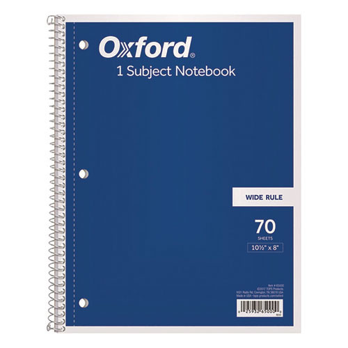 Coil-Lock Wirebound Notebook, 3-Hole Punched, Wide/Legal Rule, Randomly Assorted Cover Color, (70) 10.5 x 8 Sheets