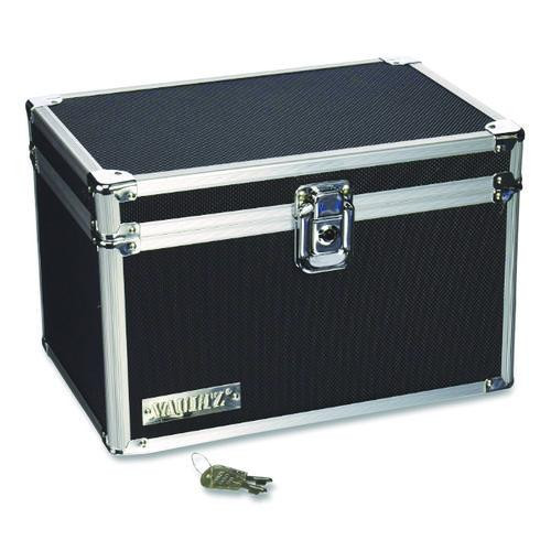 Locking Index Card File, Holds 550 5 x 8 Cards, 8.75 x 5.5 x 5.75, Black