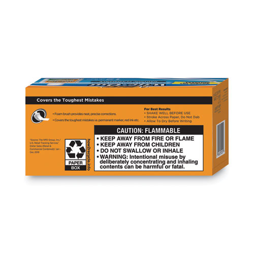 Wite-Out Extra Coverage Correction Fluid, 20 mL Bottle, White, Dozen