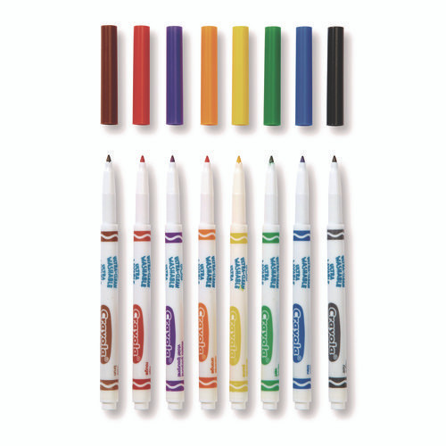 Ultra-Clean Washable Markers, Fine Bullet Tip, Assorted Colors, 8/Pack