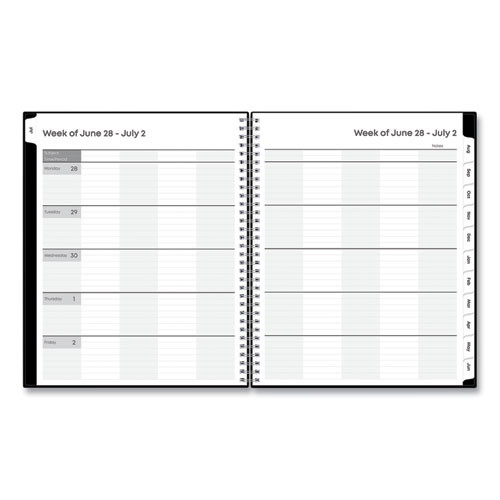 Teacher's Solid Black Weekly/Monthly Lesson Planner, 2024 to 2025, Nine Classes, Black Cover, (144) 11 x 8.5 Pages