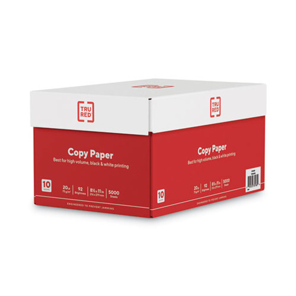 Printer Paper, 92 Bright, 20 lb Bond Weight, 8.5 x 11, 500 Sheets/Ream, 10 Reams/Carton