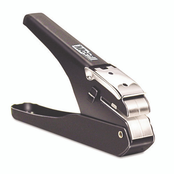 Handheld Badge/Slot Punch, 9/16" x 1/8" Horizontal Slot, Black/Chrome