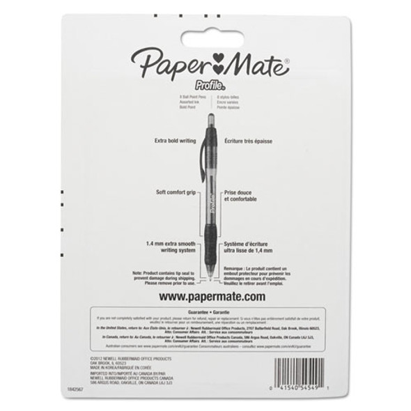 Profile Ballpoint Pen, Retractable, Bold 1.4 mm, Assorted Ink and Barrel Colors, 8/Pack Profile Ballpoint Pen, Retractable, Bold 1.4 mm, Assorted Ink and Barrel Colors, 8/Pack