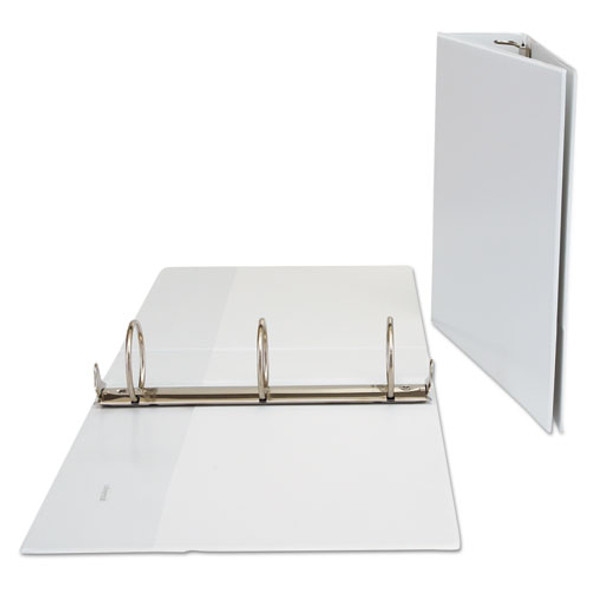Deluxe Round Ring View Binder, 3 Rings, 3" Capacity, 11 x 8.5, White
