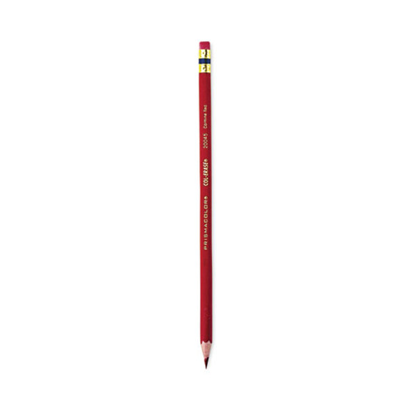 Col-Erase Pencil with Eraser, 0.7 mm, 2B, Carmine Red Lead, Carmine Red Barrel, Dozen Col-Erase Pencil with Eraser, 0.7 mm, 2B, Carmine Red Lead, Carmine Red Barrel, Dozen
