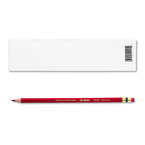 Col-Erase Pencil with Eraser, 0.7 mm, 2B, Carmine Red Lead, Carmine Red Barrel, Dozen Col-Erase Pencil with Eraser, 0.7 mm, 2B, Carmine Red Lead, Carmine Red Barrel, Dozen