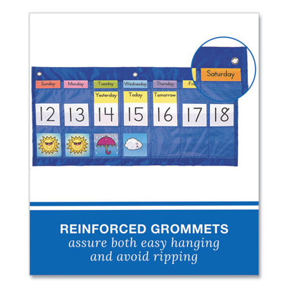 Weekly Calendar with Weather, 21 Pockets, 25 x 12.75, Blue