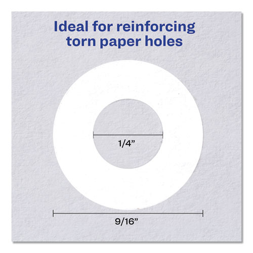 Dispenser Pack Hole Reinforcements, 0.25" Dia, White, 1,000/Pack, (5720)