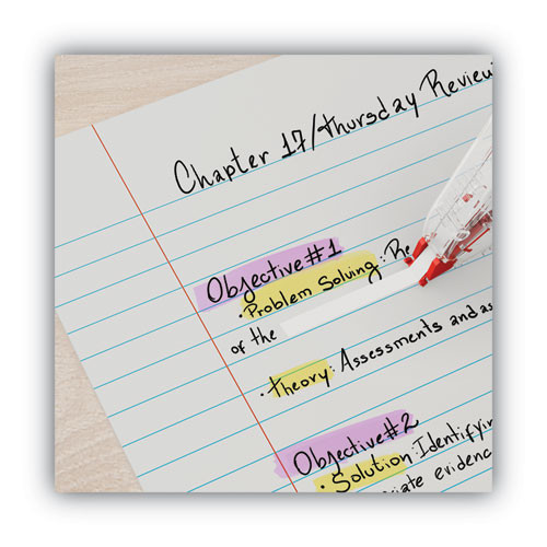 Correction Tape Dispenser, Non-Refillable, Transparent Red Applicator, 0.2" x 315", 2/Pack