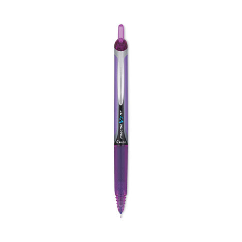 Precise V7RT Rollerball Pen, Retractable, Fine 0.7 mm, Purple Ink, Purple Barrel