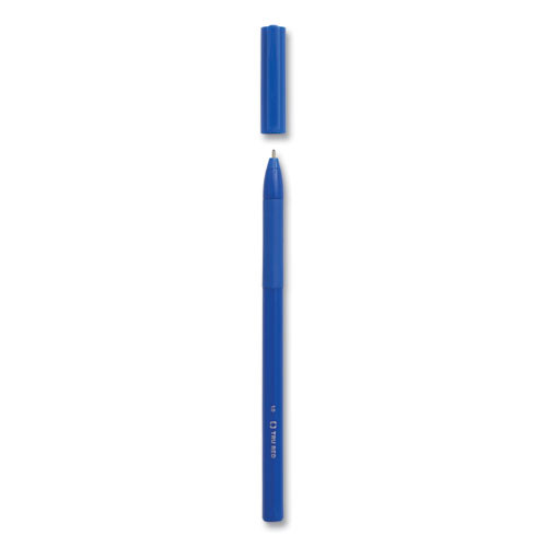 Gripped Ballpoint Pen, Stick, Medium 1 mm, Blue Ink, Blue Barrel, Dozen
