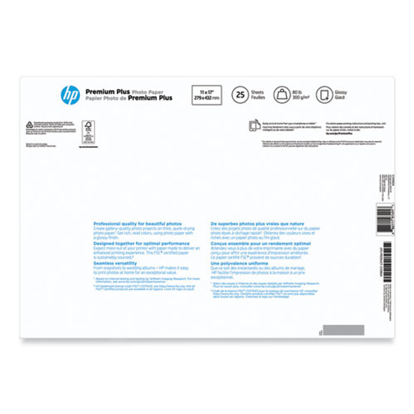 Premium Plus Photo Paper, 11.5 mil, 11 x 17, Glossy White, 25/Pack