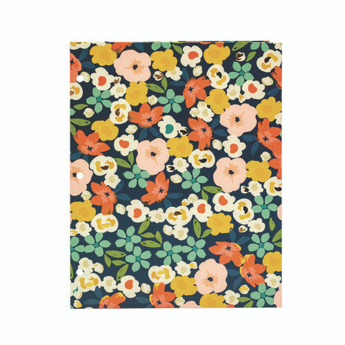 Two-Pocket Portfolio Folder, 1" Capacity, 9.6 x 11.9, Floral/Geometric/Hearts, 6/Pack