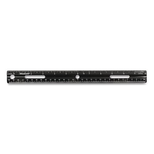 KleenEarth Recycled Ruler, Standard/Metric, 12" Long, Plastic, Black