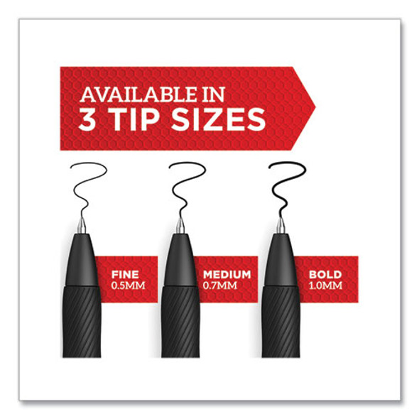 S-Gel High-Performance Gel Pen, Retractable, Fine 0.5 mm, Blue Ink, Black Barrel, 4/Pack