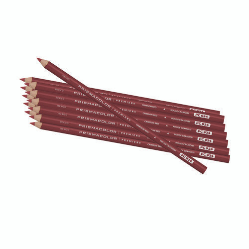 Premier Colored Pencil, Crimson Red Lead, Crimson Red Barrel, 12/Pack