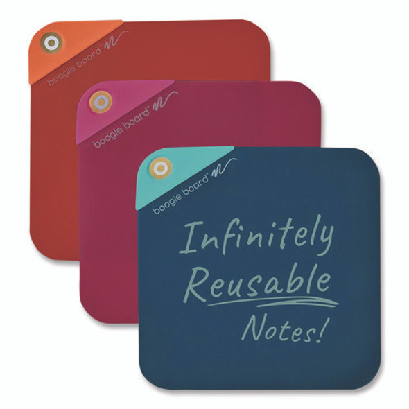 VersaNotes Reusable Notes, 4 x 4, Assorted Colors, 3/Pack