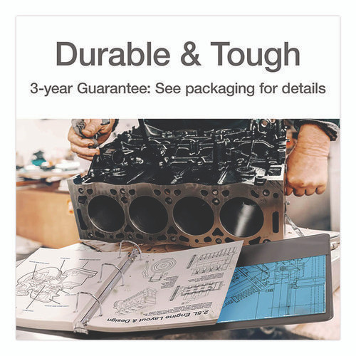 XtraLife ClearVue Non-Stick Slant-D Ring Binder, 3 Rings, 1" Capacity, 11 x 8.5, Black