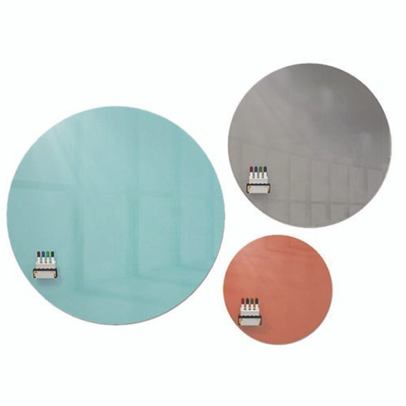 Coda Low Profile Circular Non-Magnetic Glassboard, 36 x 36, Smoke Surface