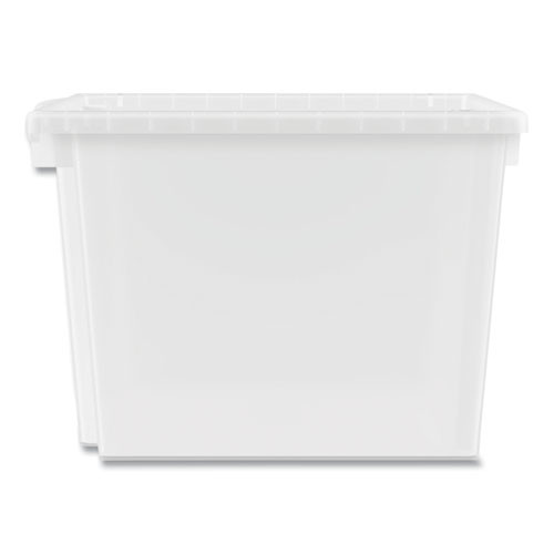 Flagship Storage Bins, 1 Section, 12.75" x 16" x 12", Translucent White