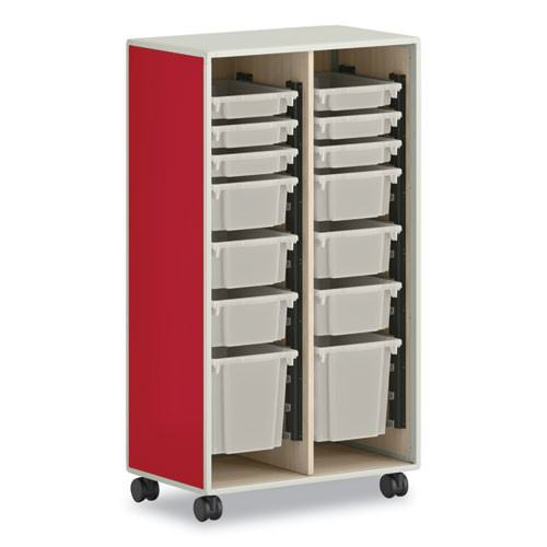 Flagship Storage Bins, 1 Section, 12.75" x 16" x 12", Translucent White