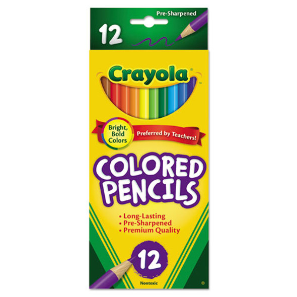 Long-Length Colored Pencil Set, 3.3 mm, 2B, Assorted Lead and Barrel Colors, Dozen Long-Length Colored Pencil Set, 3.3 mm, 2B, Assorted Lead and Barrel Colors, Dozen