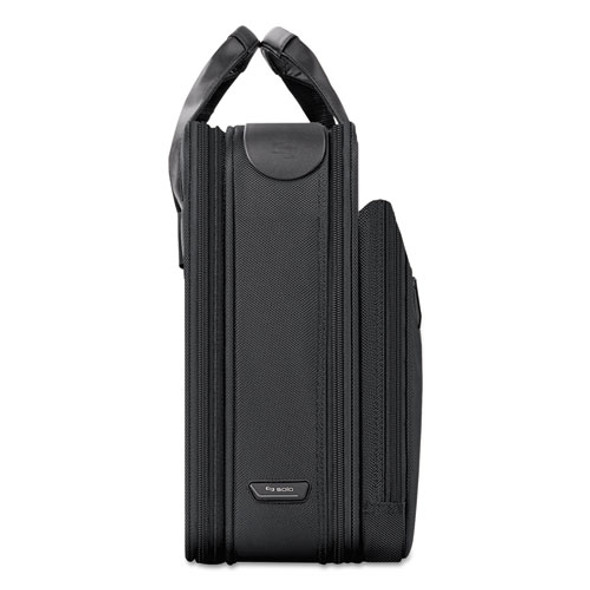 Classic Smart Strap Briefcase, Fits Devices Up to 16", Ballistic Polyester, 17.5 x 5.5 x 12, Black