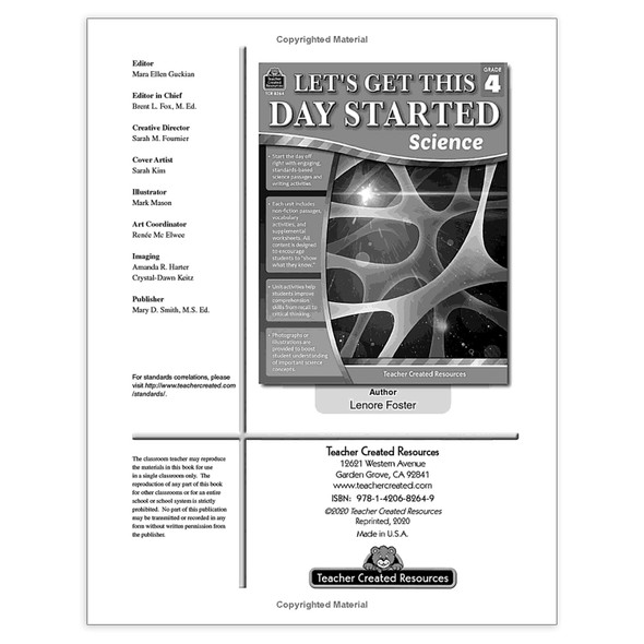 Lets Get This Day Started: Science Grade 4
