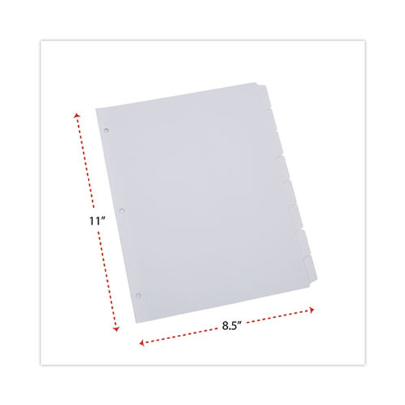 Deluxe Write-On/Erasable Tab Index, 8-Tab, 11 x 8.5, White, White Tabs, 1 Set