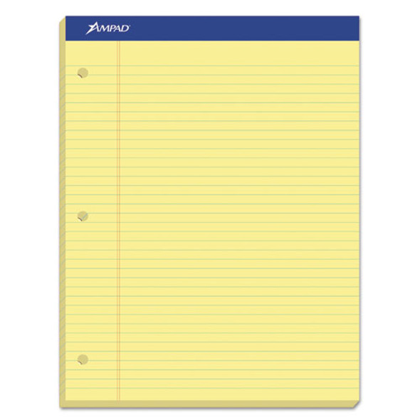Double Sheet Pads, Wide/Legal Rule, 100 Canary-Yellow 8.5 x 11.75 Sheets