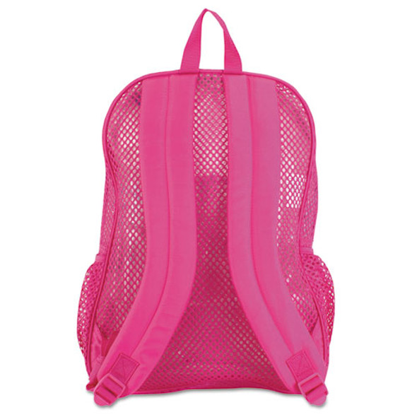 Mesh Backpack, Fits Devices Up to 17", Polyester, 12 x 5 x 18, Clear/English Rose