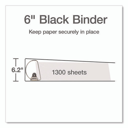 XtraLife ClearVue Non-Stick Slant-D Ring Binder, 3 Rings, 6" Capacity, 11 x 8.5, Black