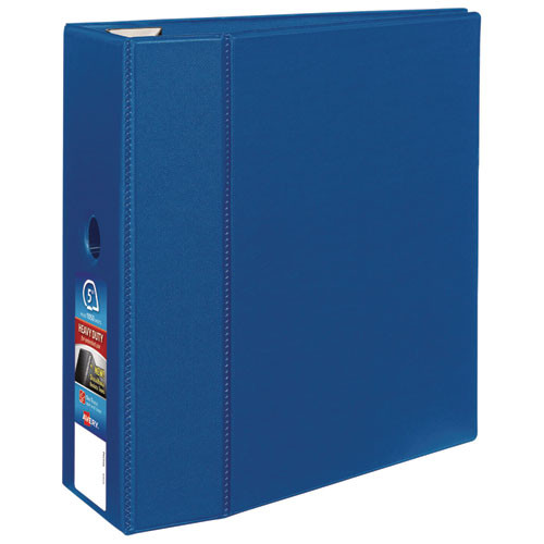 Heavy-Duty Non-View Binder with DuraHinge, Locking One Touch EZD Rings and Thumb Notch, 3 Rings, 5" Capacity, 11 x 8.5, Blue