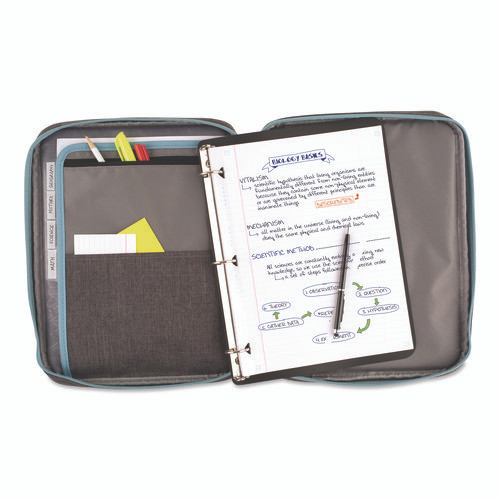 1" Carry All Zip Binder, 3 Rings, 1" Capacity, 11 x 8.5, Randomly Assorted Color