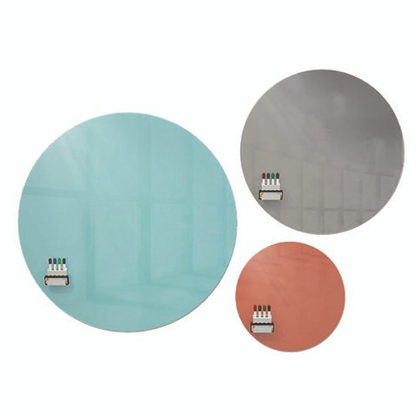 Coda Low Profile Circular Non-Magnetic Glassboard, 24 x 24, Smoke Surface