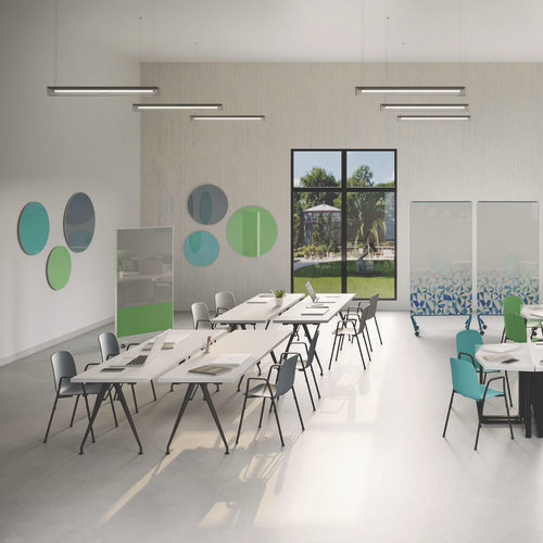 Coda Low Profile Circular Non-Magnetic Glassboard, 24 x 24, Smoke Surface