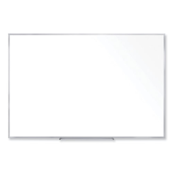 Non-Magnetic Whiteboard with Aluminum Frame, 72.63" x 48.47", White Surface, Satin Aluminum Frame