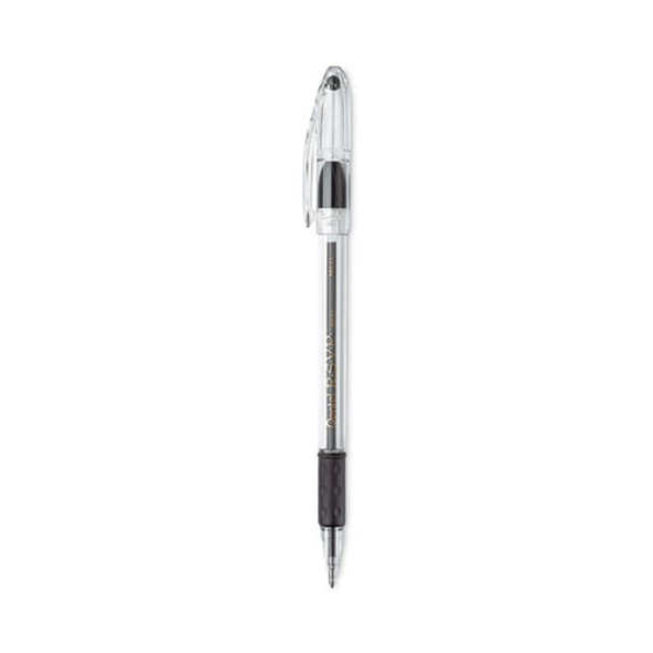 R.S.V.P. Ballpoint Pen Value Pack, Stick, Medium 1 mm, Black Ink, Clear/Black Barrel, 24/Pack