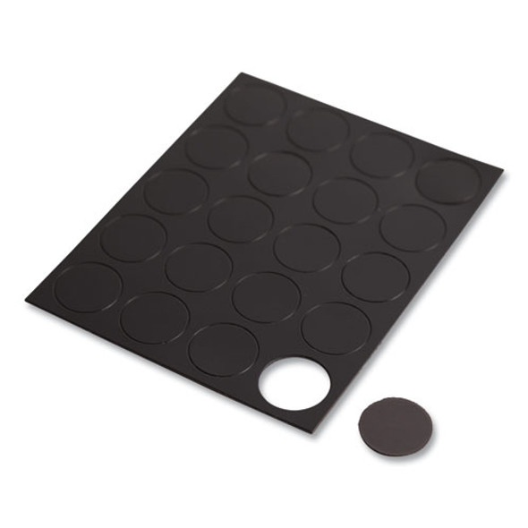Heavy-Duty Board Magnets, Circles, 0.75" Diameter, Black, 20/Pack
