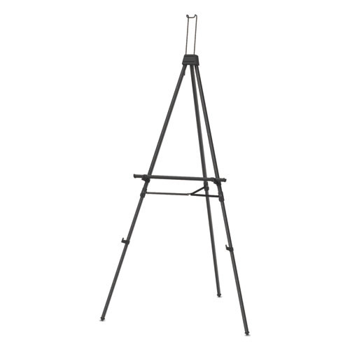 Aluminum Heavy-Duty Display Easel, 38" to 66" High, Aluminum, Black