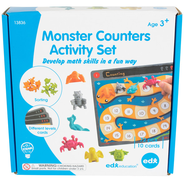 Monster Counters Activity Set - Set of 36 - 10 Double-Sided Activity Boards Monster Counters Activity Set - Set of 36 - 10 Double-Sided Activity Boards