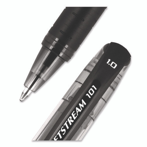 Jetstream 101 Hybrid Gel Pen, Stick, Bold 1 mm, Black Ink, Black Barrel, Dozen