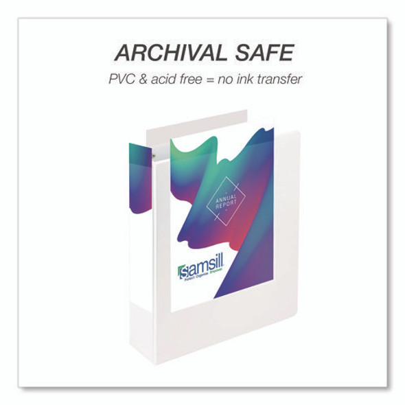 Durable D-Ring View Binders, 3 Rings, 2" Capacity, 11.5" x 8.5", White, 4/Pack